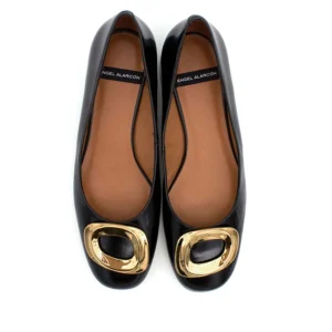 Bailarina adorno piel negro | ANGEL ALARCON Sale