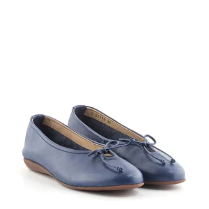 Bailarina cordón piel azul marino | WONDERS Best