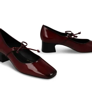 Bailarina cordón piel charol burdeos | LODI LOVE Fashion