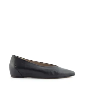 Bailarina cuña piel negro | WONDERS Best