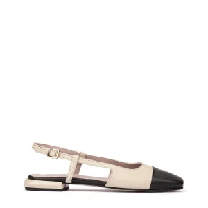 Bailarina plana bicolor piel beige | PEDRO MIRALLES Online