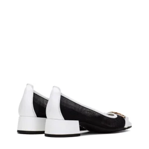 Bailarina retro piel combi negro | HISPANITAS Outlet