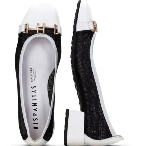 Bailarina retro piel combi negro | HISPANITAS Outlet