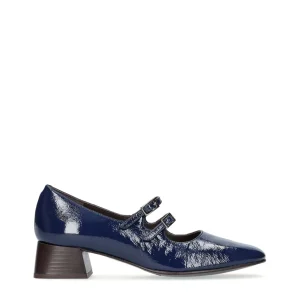 Bailarina retro piel efecto charol azul marino | JONI Clearance
