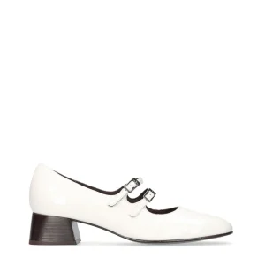 Bailarina retro piel efecto charol blanco | JONI Sale