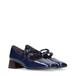 Bailarina retro piel efecto charol azul marino | JONI Clearance