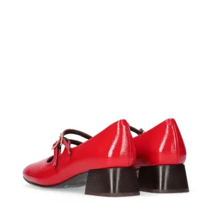 Bailarina retro piel efecto charol rojo | JONI Hot