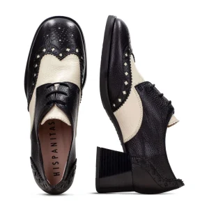 Blucher picados combi piel negro | HISPANITAS Sale