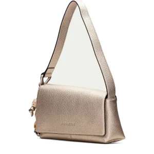 Bolso baguette abalorios piel metalizada cava | HISPANITAS Online