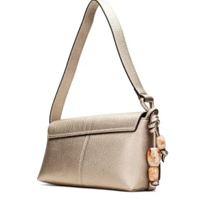 Bolso baguette abalorios piel metalizada cava | HISPANITAS Online