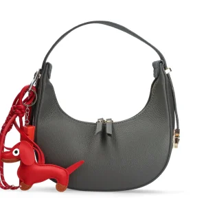 Bolso baguette multi charm piel gris | MADE IN ITALY Hot