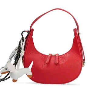 Bolso baguette multi charm piel rojo | MADE IN ITALY Discount