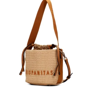 Bolso bucket rafia piel cuero | HISPANITAS Outlet