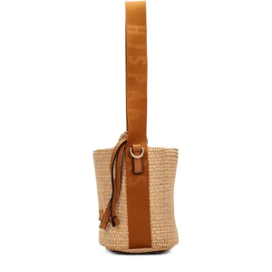 Bolso bucket rafia piel cuero | HISPANITAS Outlet