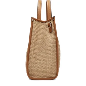 Bolso shopper rafia natural cuero | HISPANITAS Clearance