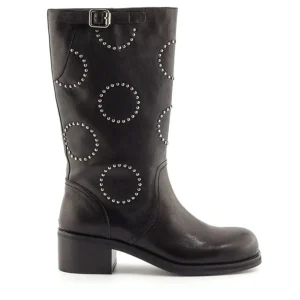 Bota adorno tachuelas piel negro | BRUNO PREMI Best