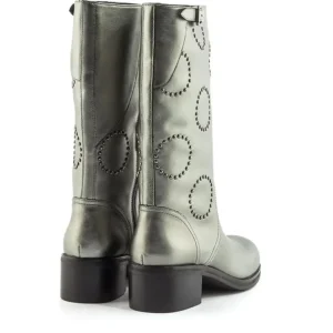 Bota adorno tachuelas piel metalizada plata | BRUNO PREMI Hot
