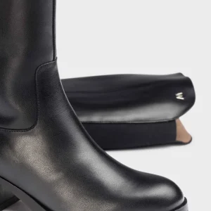 Bota alta basic piel negro | WONDERS Hot
