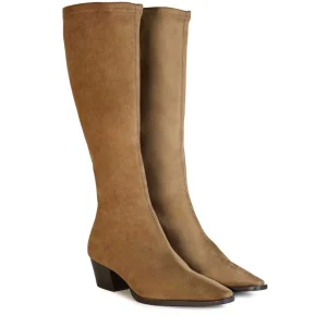 Bota alta básic tejido elástico cuero | MISS ELASTIC Online
