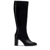 Bota alta tacón piel negro | WONDERS Online