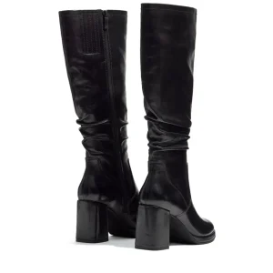 Bota alta tacón piel negro | REGARDE LE CIEL New