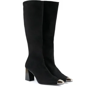 Bota alta tejido elástico negro | MISS ELASTIC New