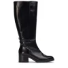 Bota basic caña ancha piel negro | WONDERS Online