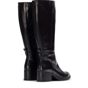 Bota basic caña ancha piel negro | WONDERS Online