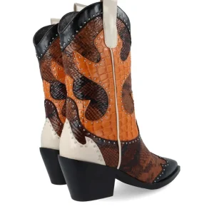Bota cowboy combinada cuero | NOA HARMON Clearance