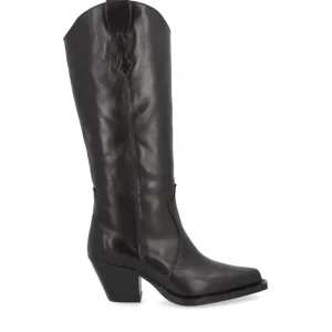Bota cowboy tacón piel negro | ALPE Fashion