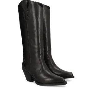 Bota cowboy tacón piel negro | ALPE Fashion