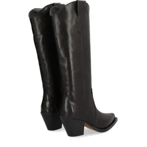 Bota cowboy tacón piel negro | ALPE Fashion