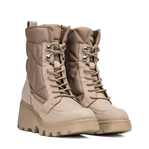 Botín combat acolchado taupe | WONDERS Discount