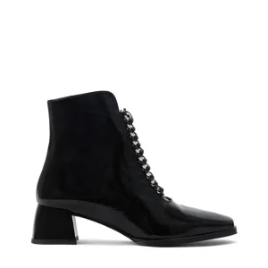 Botín cordones charol negro | DANSI Outlet