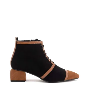 Botín cordones combi ante negro | DANSI Discount