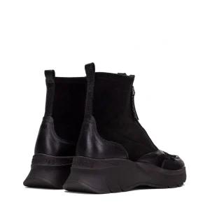 Botín deportivo cremallera piel negro | HISPANITAS Fashion
