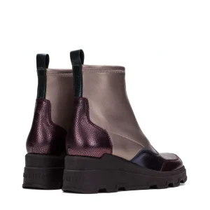 Botín sport cremallera piel metalizada gris | HISPANITAS Outlet