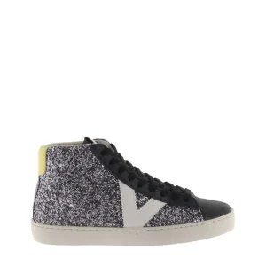 Deportivo botín glitter plomo | VICTORIA Fashion