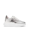 Deportivo plataforma piel metalizada plata | WONDERS Outlet