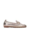 Mocasín plano piel metalizada cava | HISPANITAS Outlet
