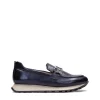 Mocasín sport piel metalizada azul marino | HISPANITAS New