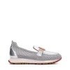 Mocasín sport rejilla piel metalizada plata | HISPANITAS Outlet