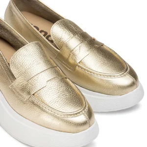 Mocasín sport volumen piel metalizada platino | WONDERS Online