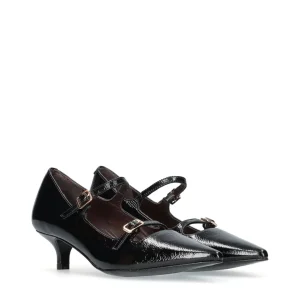 Salón hebillas piel charol negro | JONI Clearance