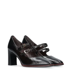 Salón Mary Jane piel negro | JONI Hot