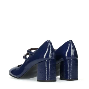 Salón retro Mary Jane piel charol azul marino | JONI Discount
