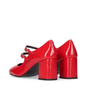 Salón retro Mary Jane piel charol rojo | JONI Fashion
