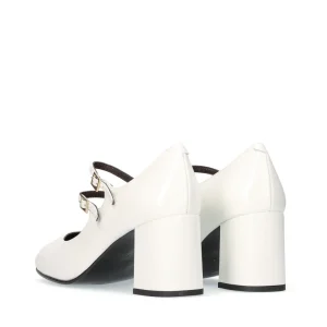Salón retro Mary Jane piel blanco | JONI Fashion