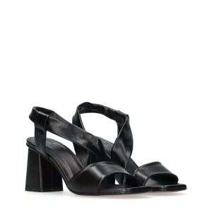 Sandalia cruzada piel negro | JONI Sale