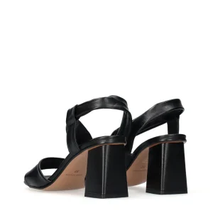 Sandalia cruzada piel negro | JONI Sale